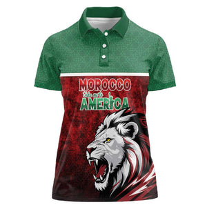 Custom Morocco Football Dream 2026 Women Polo Shirt Atlas Lions Journey To America
