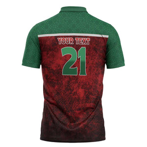 Custom Morocco Football Dream 2026 Zipper Polo Shirt Atlas Lions Journey To America