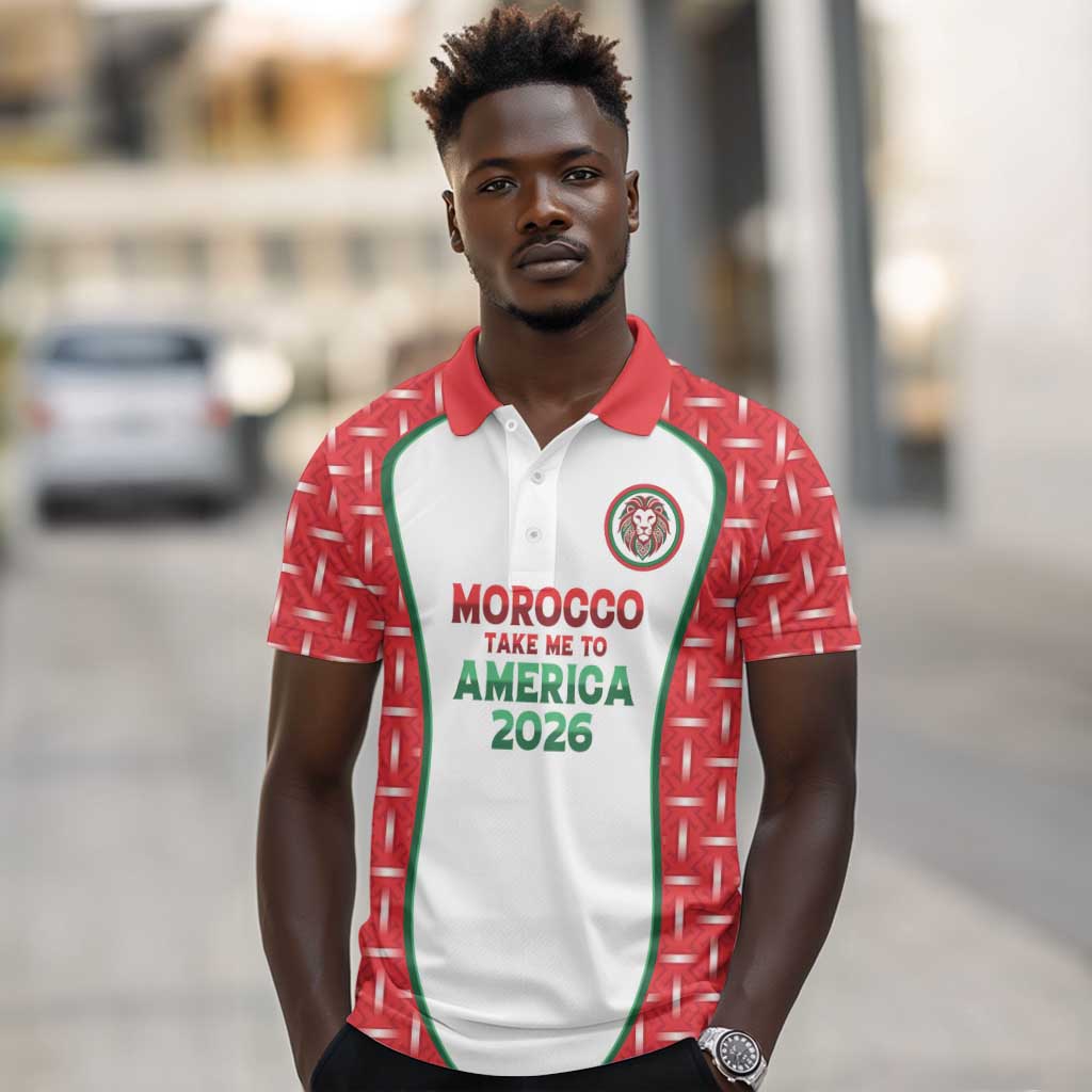 Custom Morocco Football Dream 2026 Polo Shirt Take Me To America