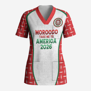 Custom Morocco Football Dream 2026 Scrub Top Take Me To America