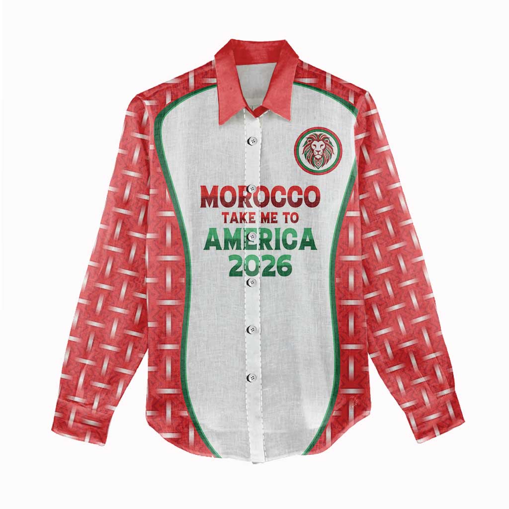 Custom Morocco Football Dream 2026 Women Casual Shirt Take Me To America