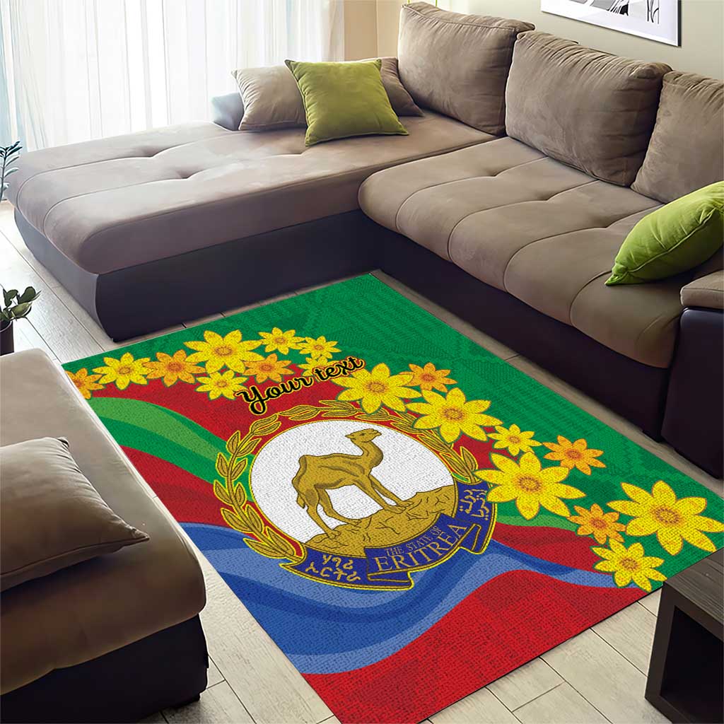 Afro Eritrea New Year Personalized Area Rug Enkutatash Adey Abeba Flower Art