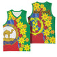 Afro Eritrea New Year Personalized Basketball Jersey Enkutatash Adey Abeba Flower Art - African Pride