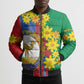 Afro Eritrea New Year Personalized Bomber Puffer Jacket Enkutatash Adey Abeba Flower Art