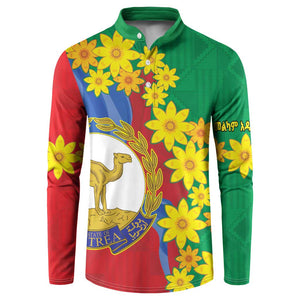 Afro Eritrea New Year Personalized Button Sweatshirt Enkutatash Adey Abeba Flower Art