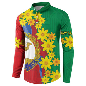Afro Eritrea New Year Personalized Button Sweatshirt Enkutatash Adey Abeba Flower Art
