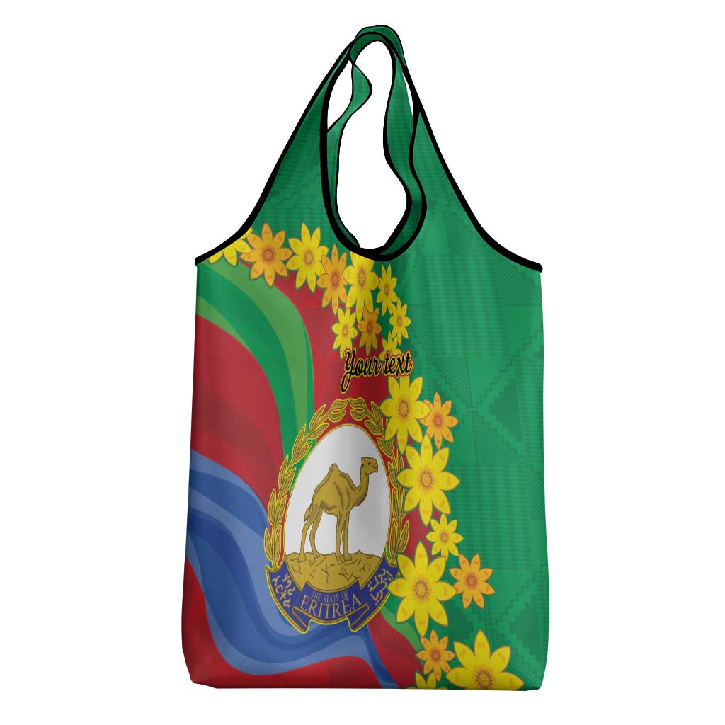Afro Eritrea New Year Personalized Grocery Bag Enkutatash Adey Abeba Flower Art