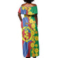 Afro Eritrea New Year Personalized Off Shoulder Maxi Dress Enkutatash Adey Abeba Flower Art