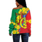 Afro Eritrea New Year Personalized Off Shoulder Sweater Enkutatash Adey Abeba Flower Art