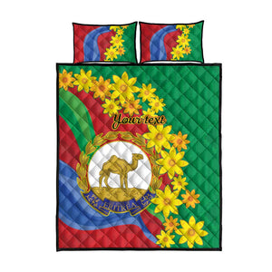 Afro Eritrea New Year Personalized Quilt Bed Set Enkutatash Adey Abeba Flower Art