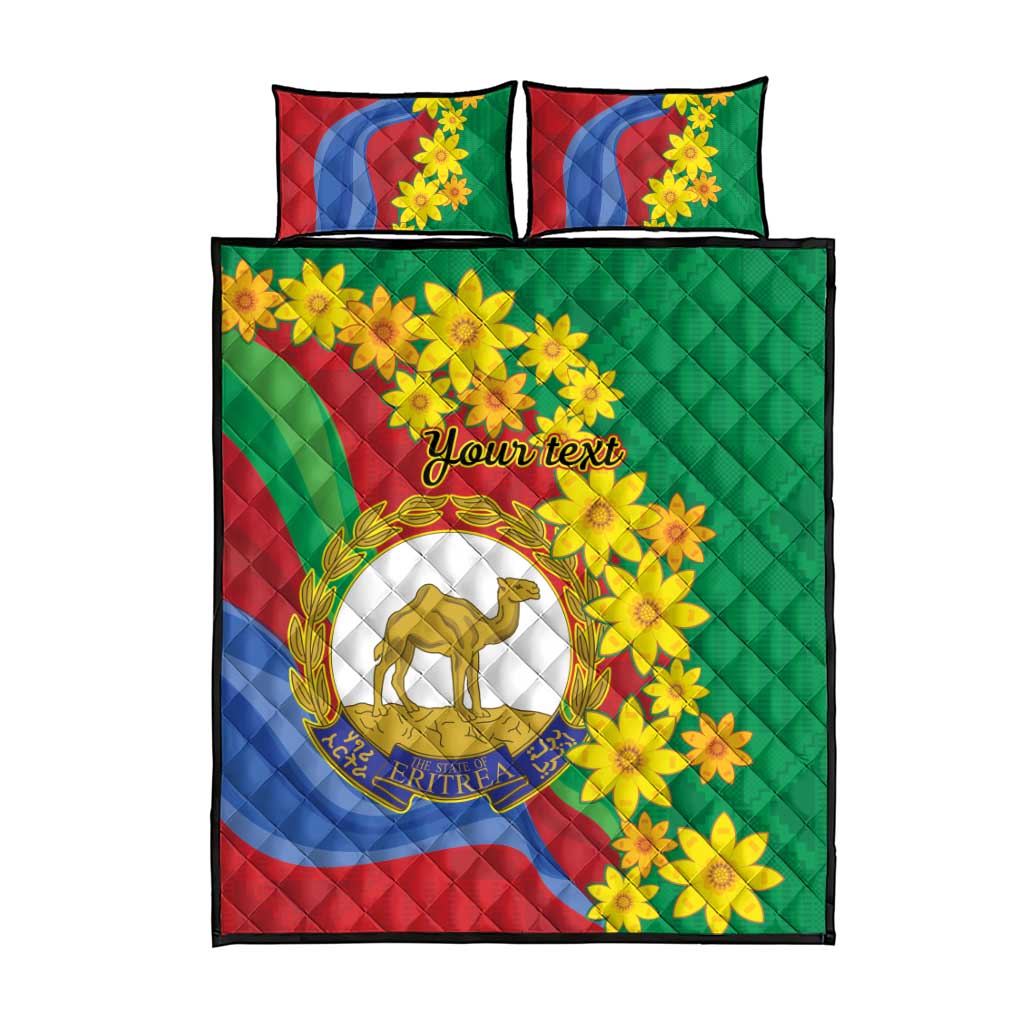 Afro Eritrea New Year Personalized Quilt Bed Set Enkutatash Adey Abeba Flower Art