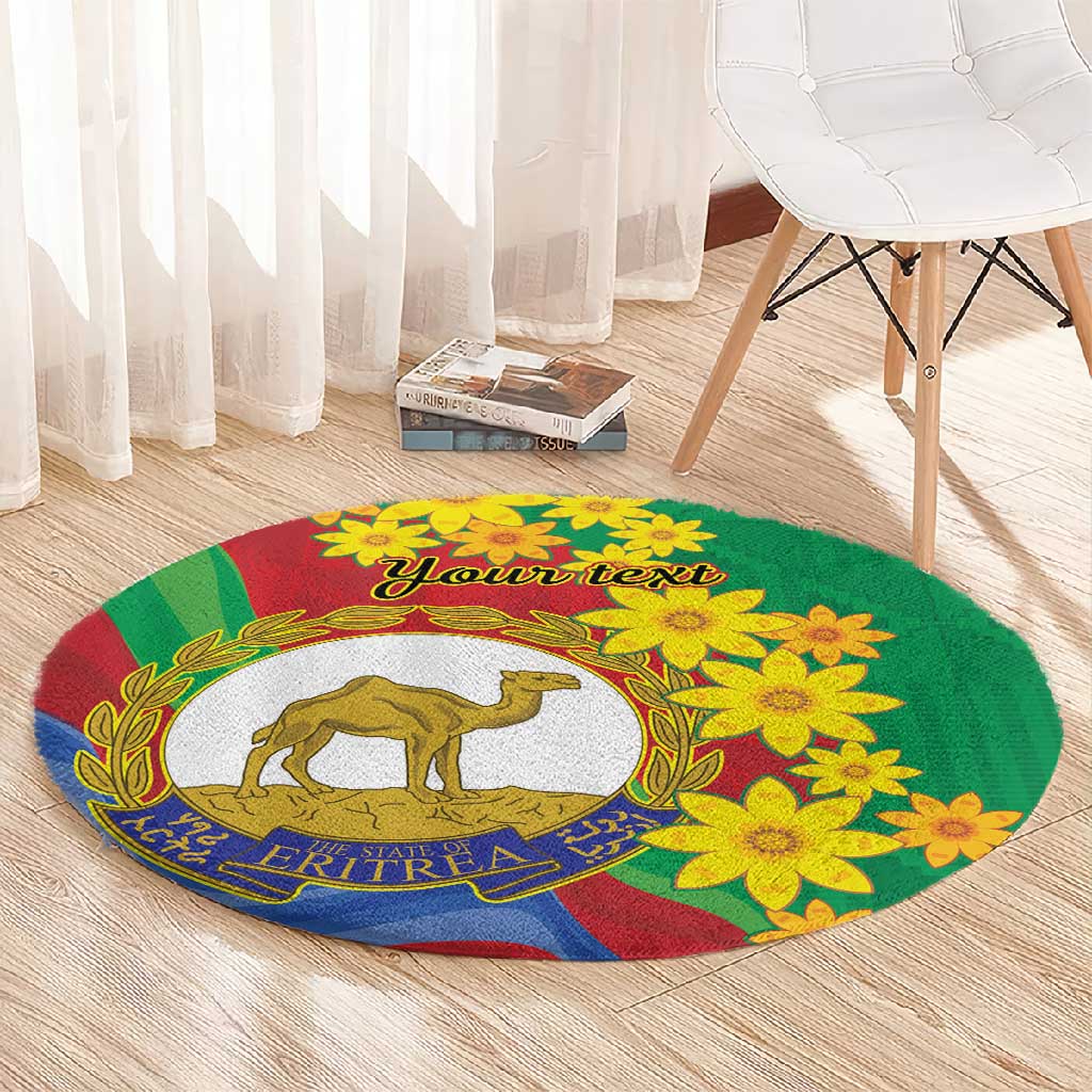Afro Eritrea New Year Personalized Round Carpet Enkutatash Adey Abeba Flower Art