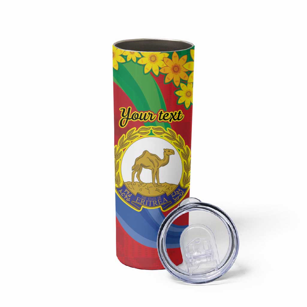 Afro Eritrea New Year Personalized Skinny Tumbler Enkutatash Adey Abeba Flower Art