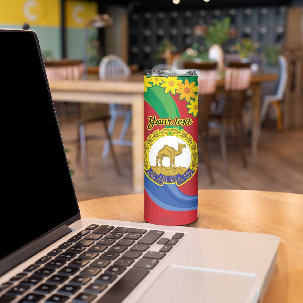 Afro Eritrea New Year Personalized Skinny Tumbler Enkutatash Adey Abeba Flower Art