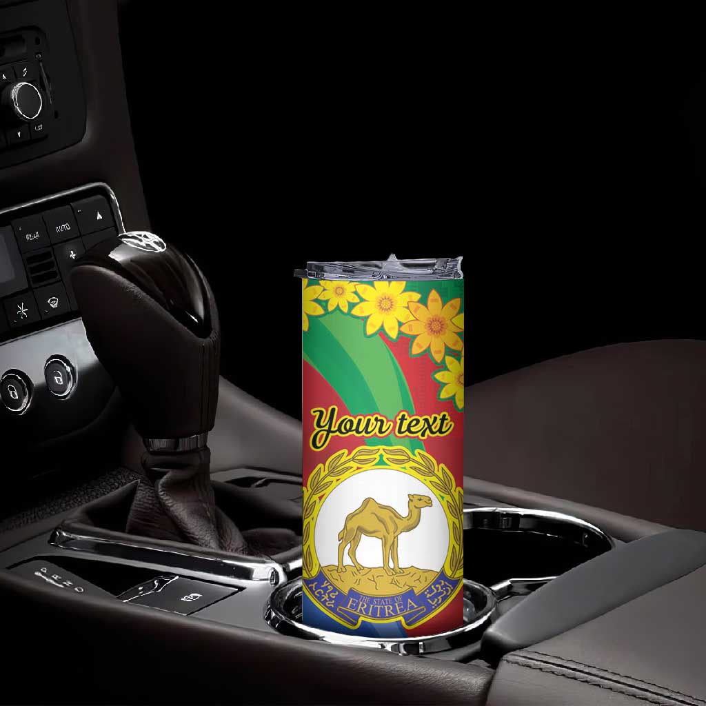 Afro Eritrea New Year Personalized Skinny Tumbler Enkutatash Adey Abeba Flower Art