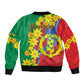 Afro Eritrea New Year Personalized Sleeve Zip Bomber Jacket Enkutatash Adey Abeba Flower Art