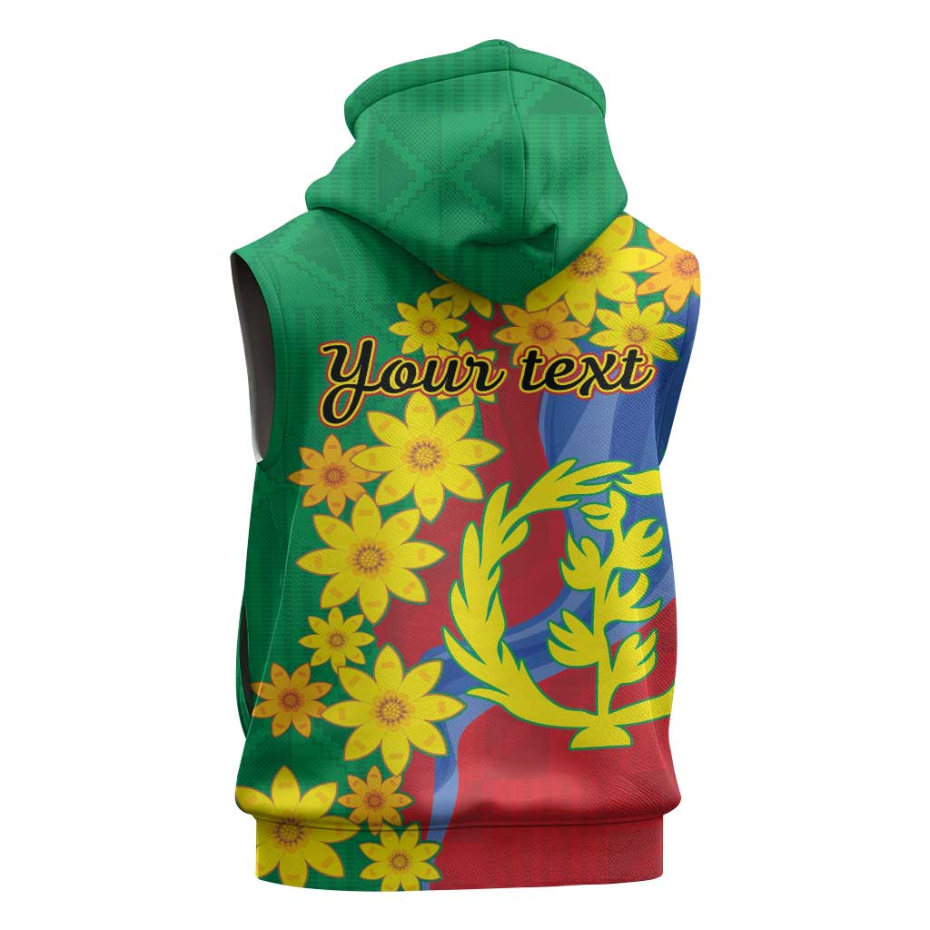 Afro Eritrea New Year Personalized Sleeveless Hoodie Enkutatash Adey Abeba Flower Art - African Pride