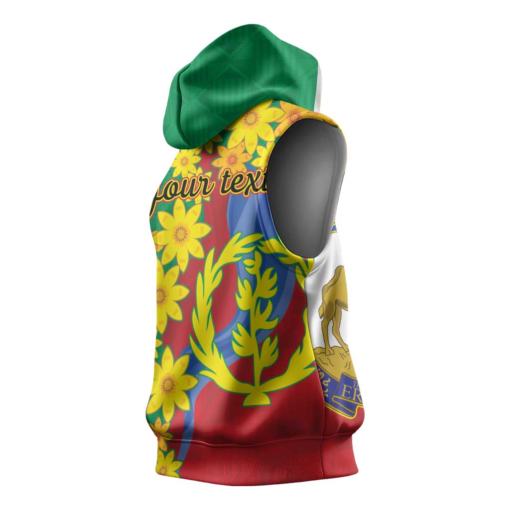 Afro Eritrea New Year Personalized Sleeveless Hoodie Enkutatash Adey Abeba Flower Art - African Pride