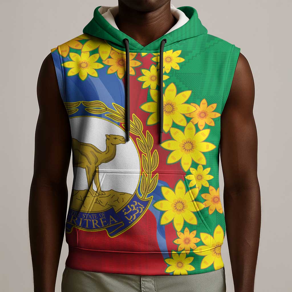 Afro Eritrea New Year Personalized Sleeveless Hoodie Enkutatash Adey Abeba Flower Art - African Pride
