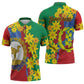 Afro Eritrea New Year Personalized Zipper Polo Shirt Enkutatash Adey Abeba Flower Art