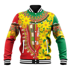 Afro Ethiopian New Year Baseball Jacket Enkutatash Adey Abeba Flower Art LT9