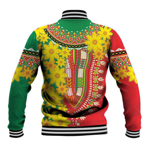 Afro Ethiopian New Year Baseball Jacket Enkutatash Adey Abeba Flower Art LT9