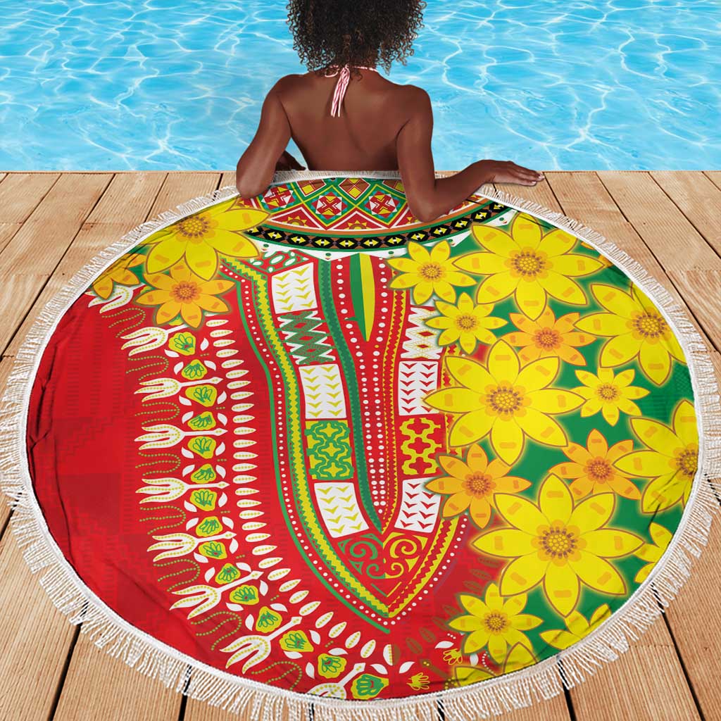 Afro Ethiopian New Year Beach Blanket Enkutatash Adey Abeba Flower Art
