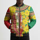 Afro Ethiopian New Year Bomber Puffer Jacket Enkutatash Adey Abeba Flower Art
