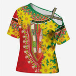 Afro Ethiopian New Year Cross Shoulder Shirt Enkutatash Adey Abeba Flower Art