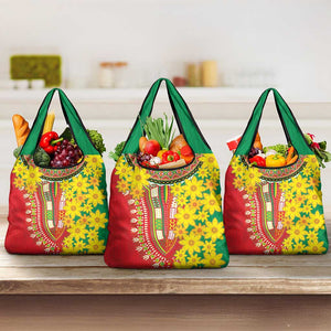 Afro Ethiopian New Year Grocery Bag Enkutatash Adey Abeba Flower Art