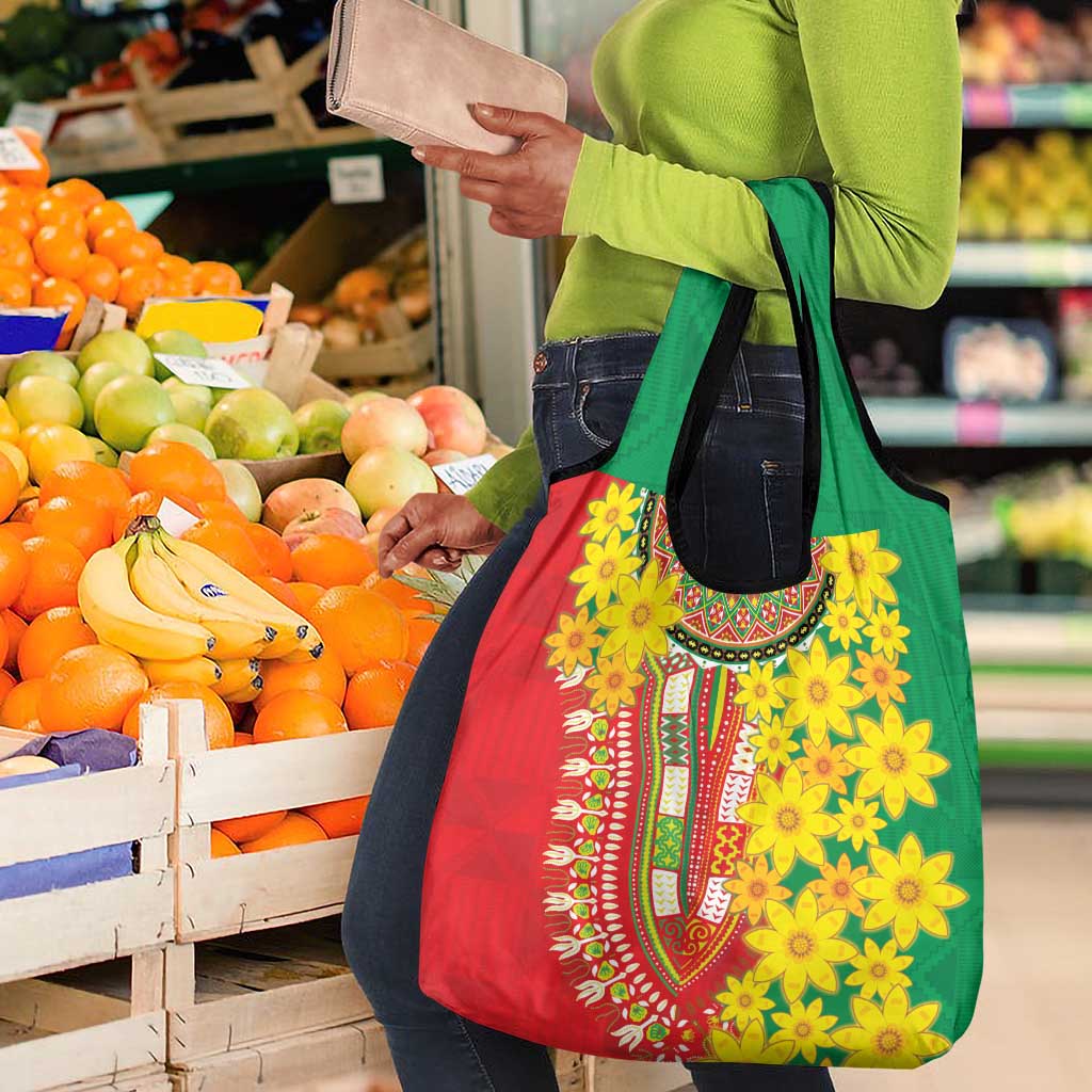 Afro Ethiopian New Year Grocery Bag Enkutatash Adey Abeba Flower Art
