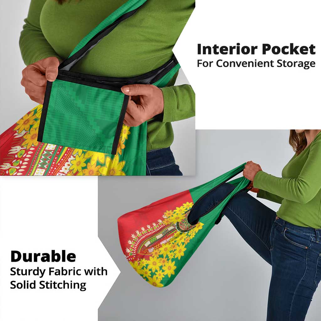 Afro Ethiopian New Year Grocery Bag Enkutatash Adey Abeba Flower Art