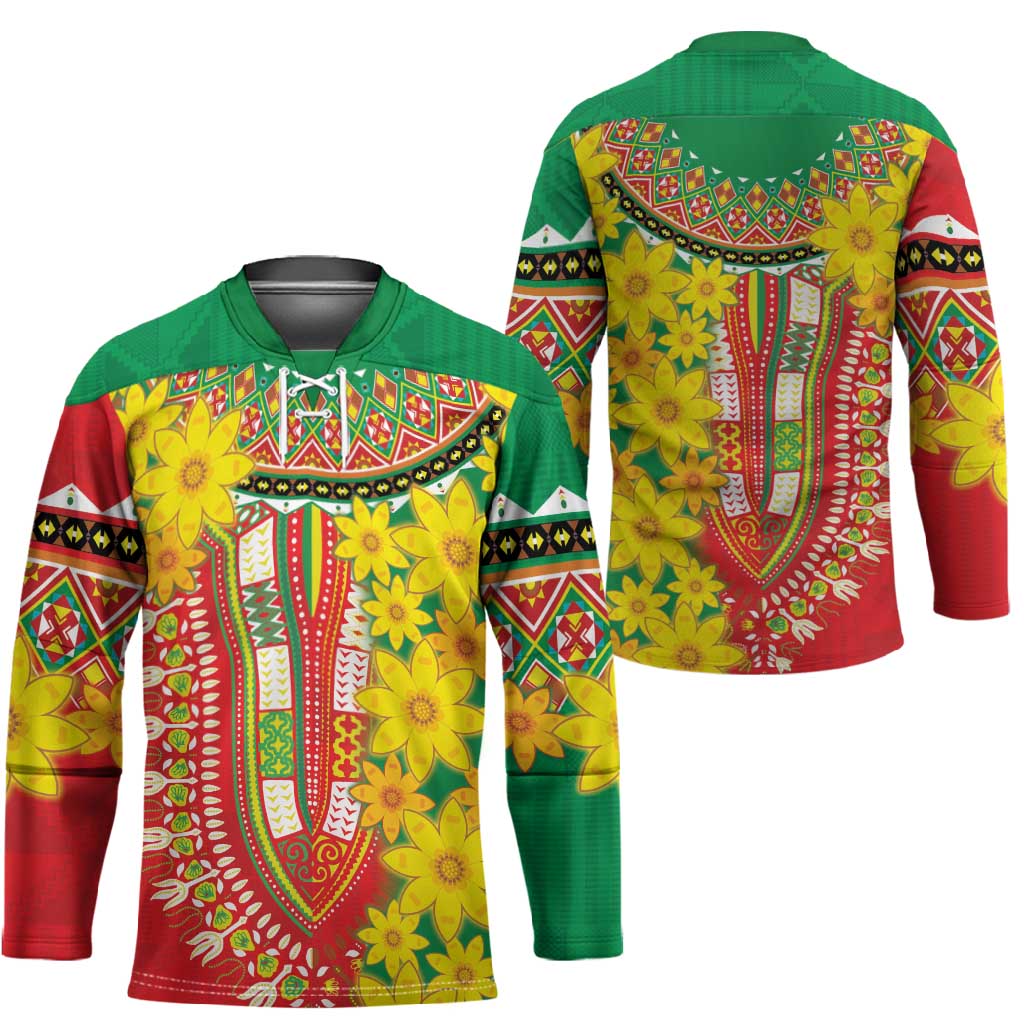 Afro Ethiopian New Year Hockey Jersey Enkutatash Adey Abeba Flower Art