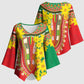 Afro Ethiopian New Year Kimono Sleeve Blouse Enkutatash Adey Abeba Flower Art