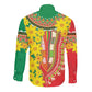 Afro Ethiopian New Year Long Sleeve Button Shirt Enkutatash Adey Abeba Flower Art