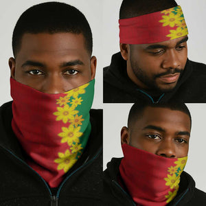 Afro Ethiopian New Year Neck Gaiter Enkutatash Adey Abeba Flower Art - African Pride