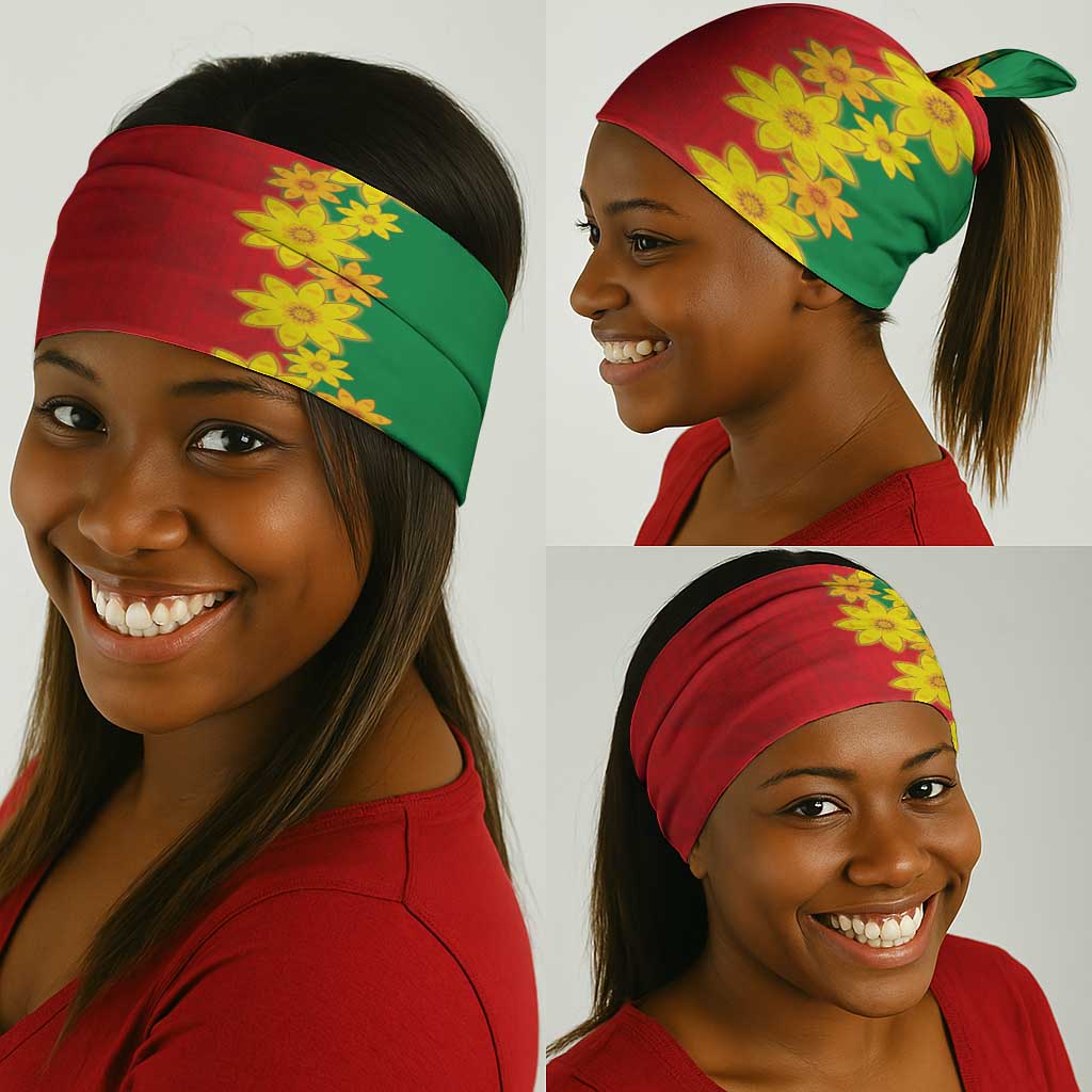 Afro Ethiopian New Year Neck Gaiter Enkutatash Adey Abeba Flower Art - African Pride