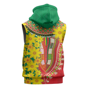 Afro Ethiopian New Year Sleeveless Hoodie Enkutatash Adey Abeba Flower Art - African Pride
