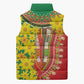 Afro Ethiopian New Year Sleeveless Puffer Jacket Enkutatash Adey Abeba Flower Art