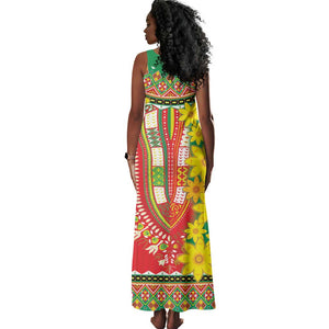 Afro Ethiopian New Year Tank Maxi Dress Enkutatash Adey Abeba Flower Art