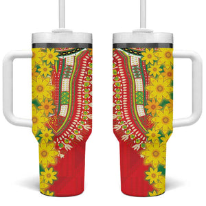 Afro Ethiopian New Year Tumbler With Handle Enkutatash Adey Abeba Flower Art