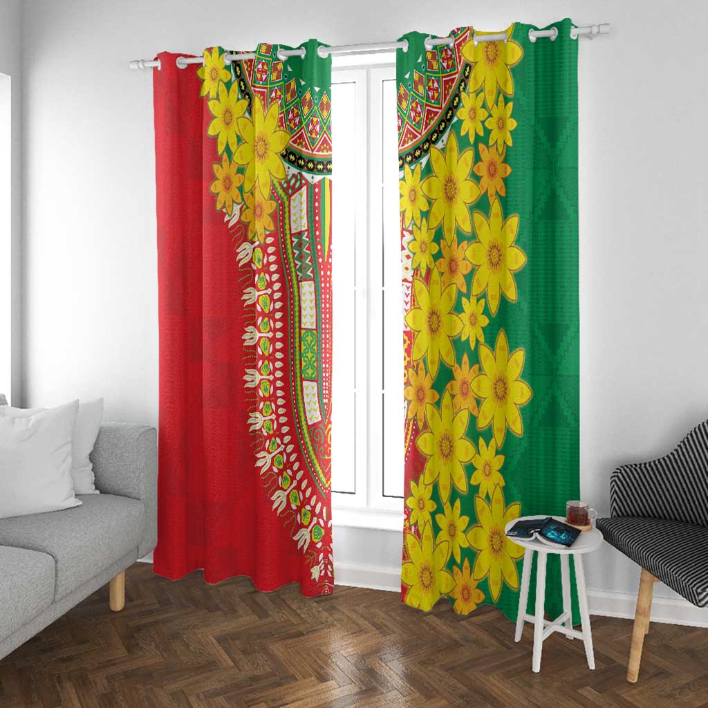 Afro Ethiopian New Year Window Curtain Enkutatash Adey Abeba Flower Art
