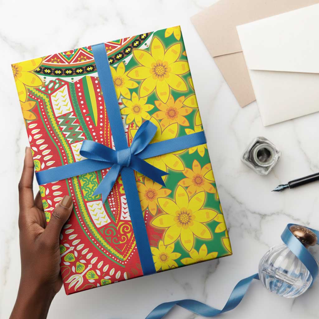 Africa Ethiopian New Year Wrapping Paper Enkutatash Adey Abeba Flower Art - African Pride