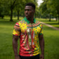 Afro Ethiopian New Year Zipper Polo Shirt Enkutatash Adey Abeba Flower Art