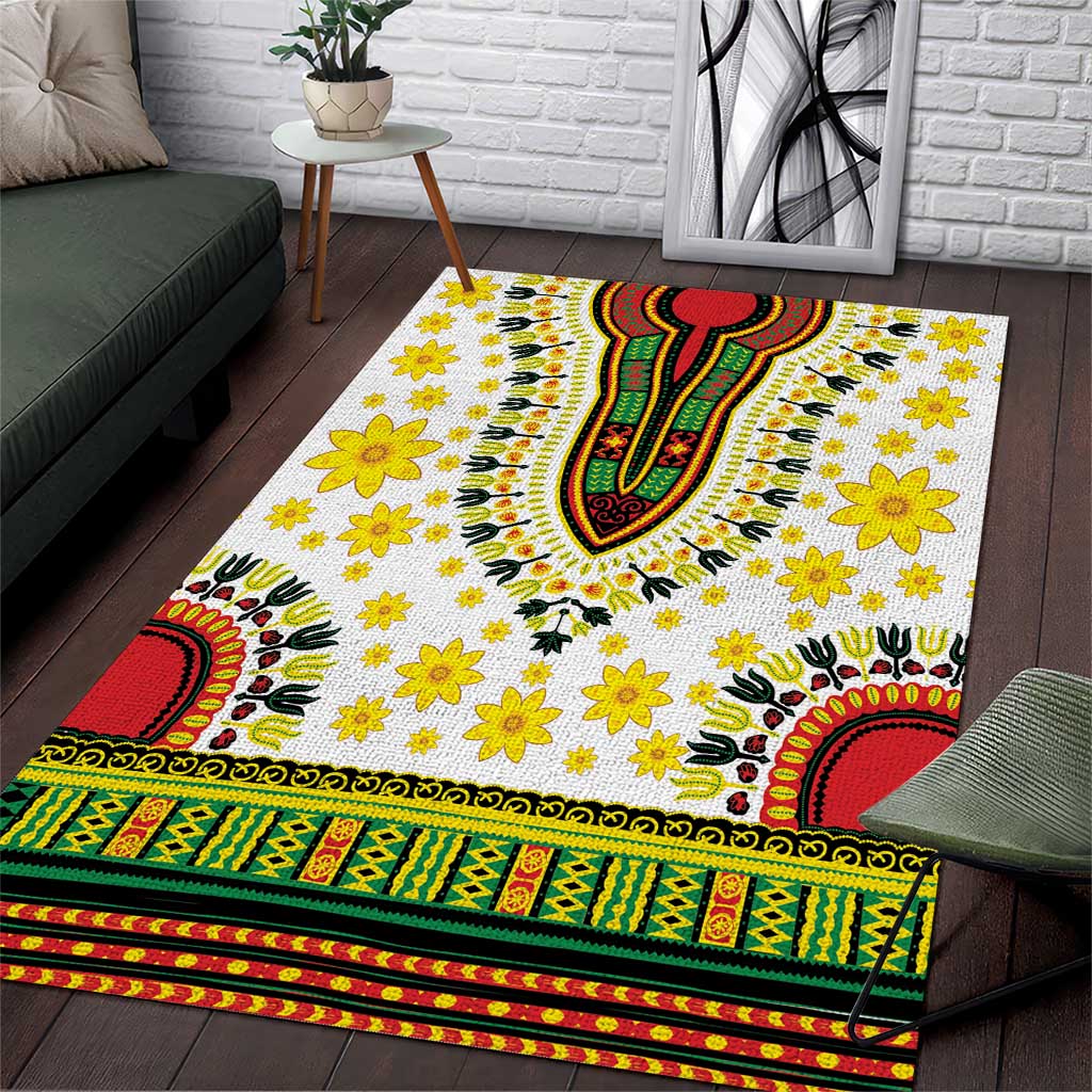 Afro Enkutatash Dashiki and Adey Abeba Area Rug
