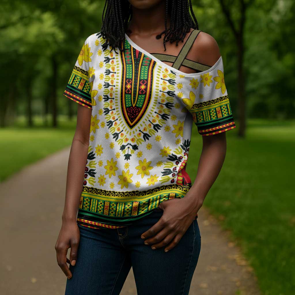 Afro Enkutatash Dashiki and Adey Abeba Cross Shoulder Shirt
