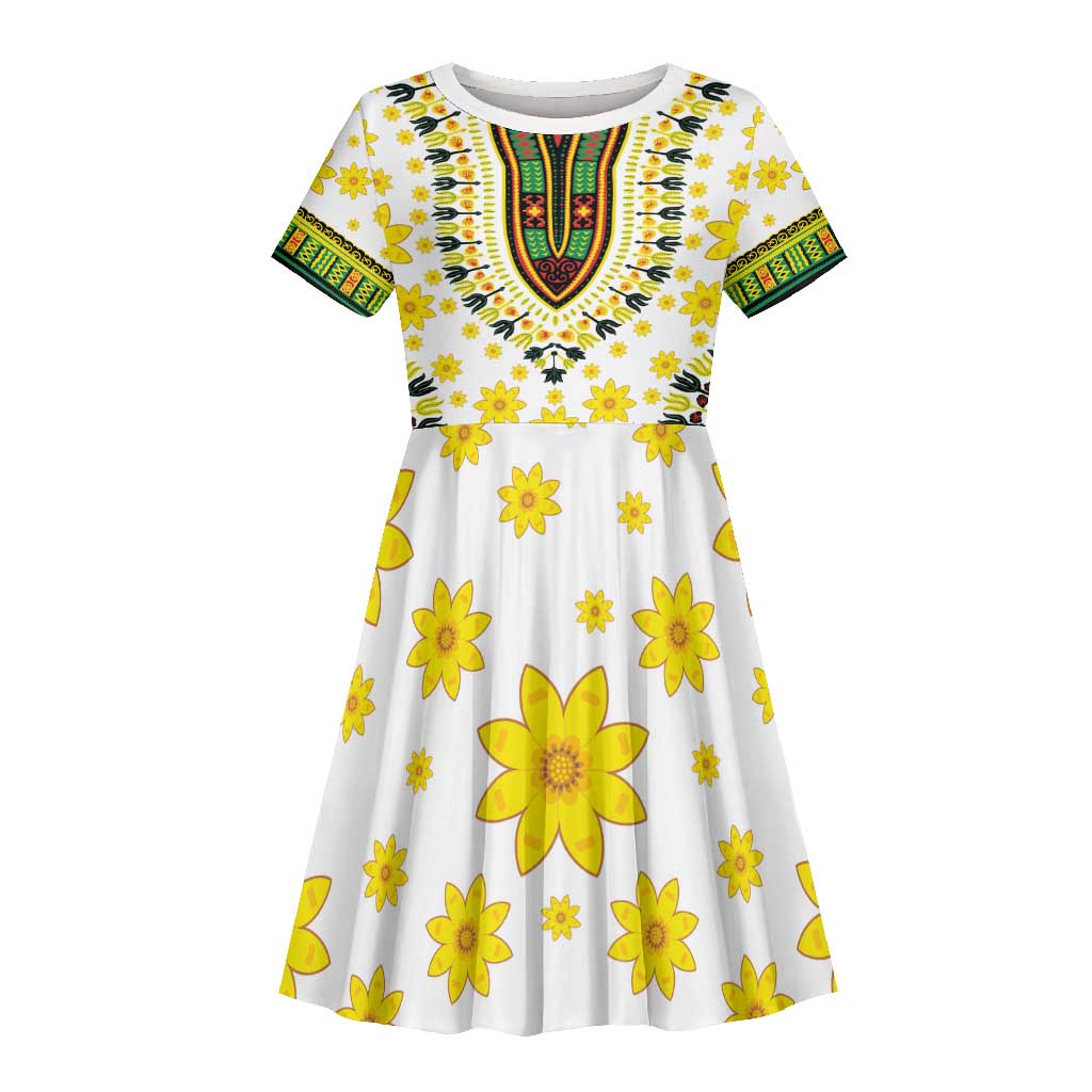 Afro Enkutatash Dashiki and Adey Abeba Kid Short Sleeve Dress