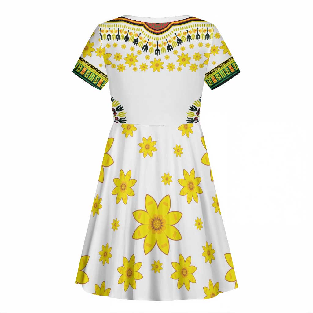 Afro Enkutatash Dashiki and Adey Abeba Kid Short Sleeve Dress