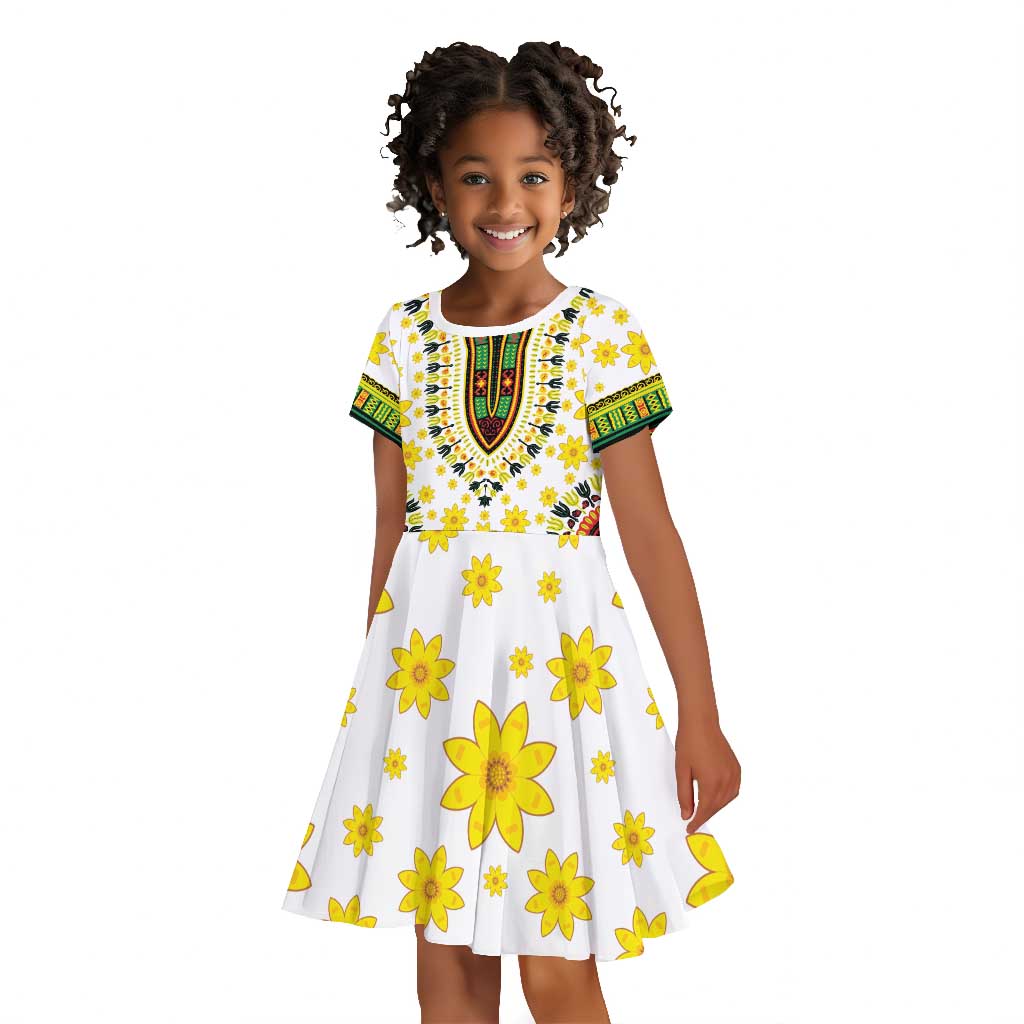 Afro Enkutatash Dashiki and Adey Abeba Kid Short Sleeve Dress