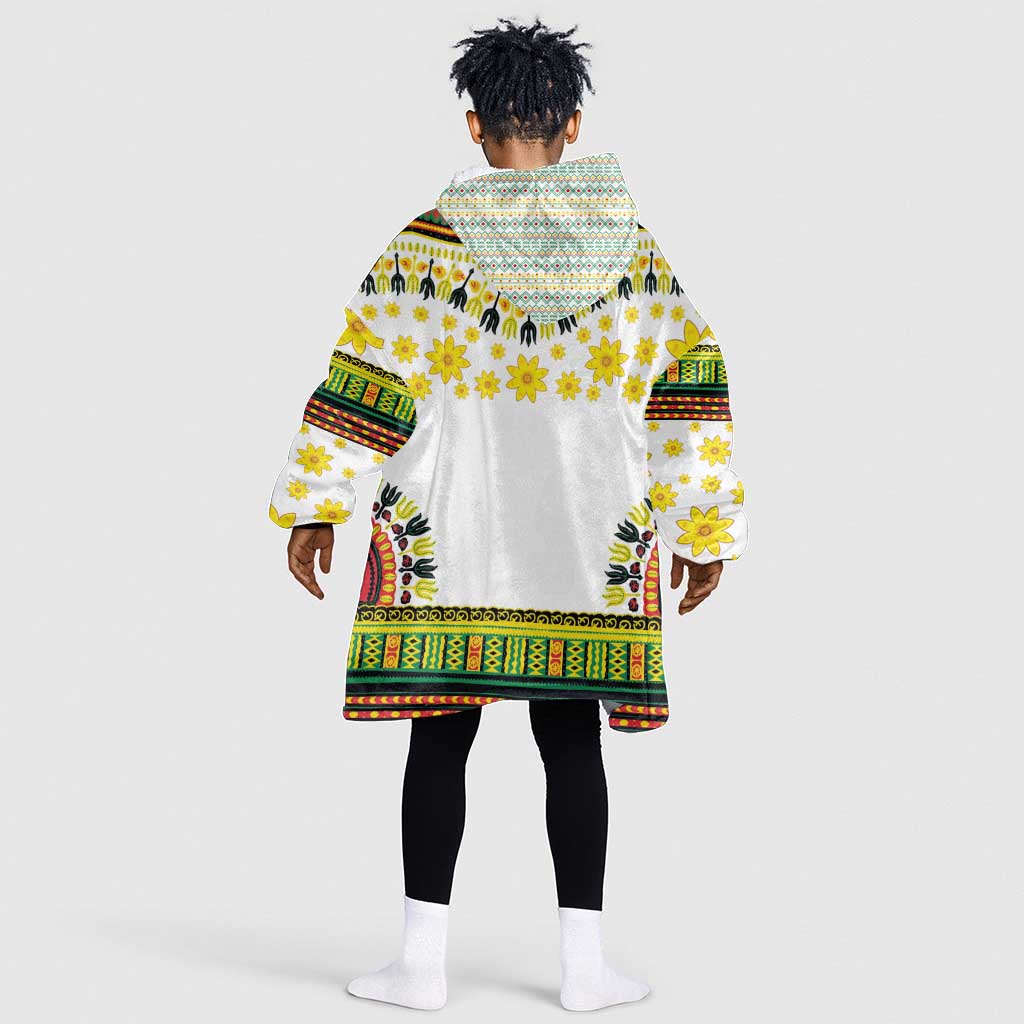 Afro Enkutatash Dashiki and Adey Abeba KId Wearable Blanket Hoodie